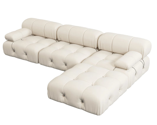 104" Modular Sectional Sofas Luxury Modern Velvet 4-Seat Couch with Ottoman for Living Room L-Shaped Minimalist Sofa Couches