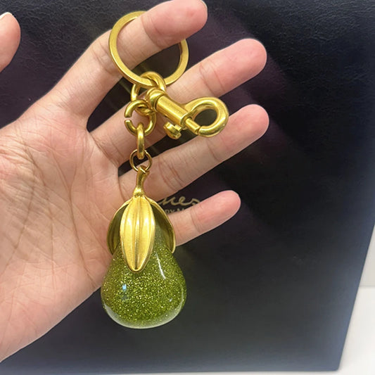 2025 New Exquisite Crystal Green Pear Pendant  For Coach Goyard Handbag Shoulder Bag Diy Bag Charm Accessory